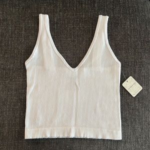 Free People Intimately Cropped White Tank
